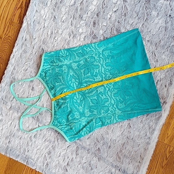 Athleta Seafoam Green Floral Tank Top, Women's Large, Excellent Condition! - Picture 3 of 7